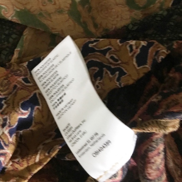 Free People Merrie Mixed Print Tunic Top Long Sleeve Smocked Boho Small - Picture 7 of 7